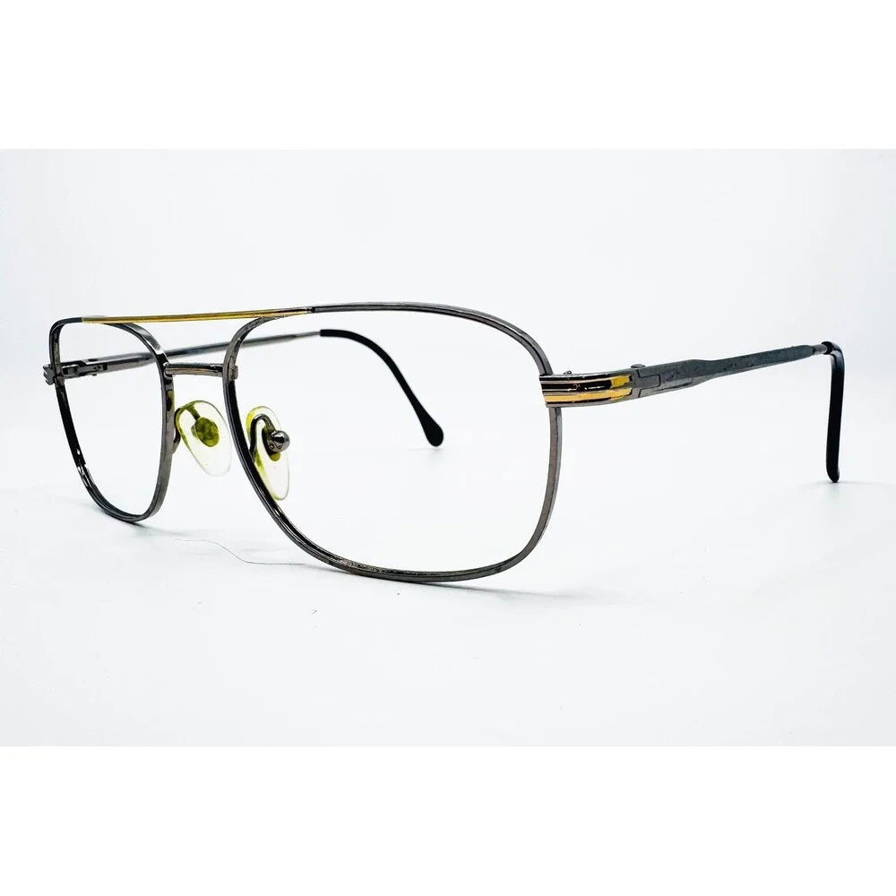 Sferoflex Eyeglass Frames Mens Gray Aviator Double Bridge 56-17-140 2152